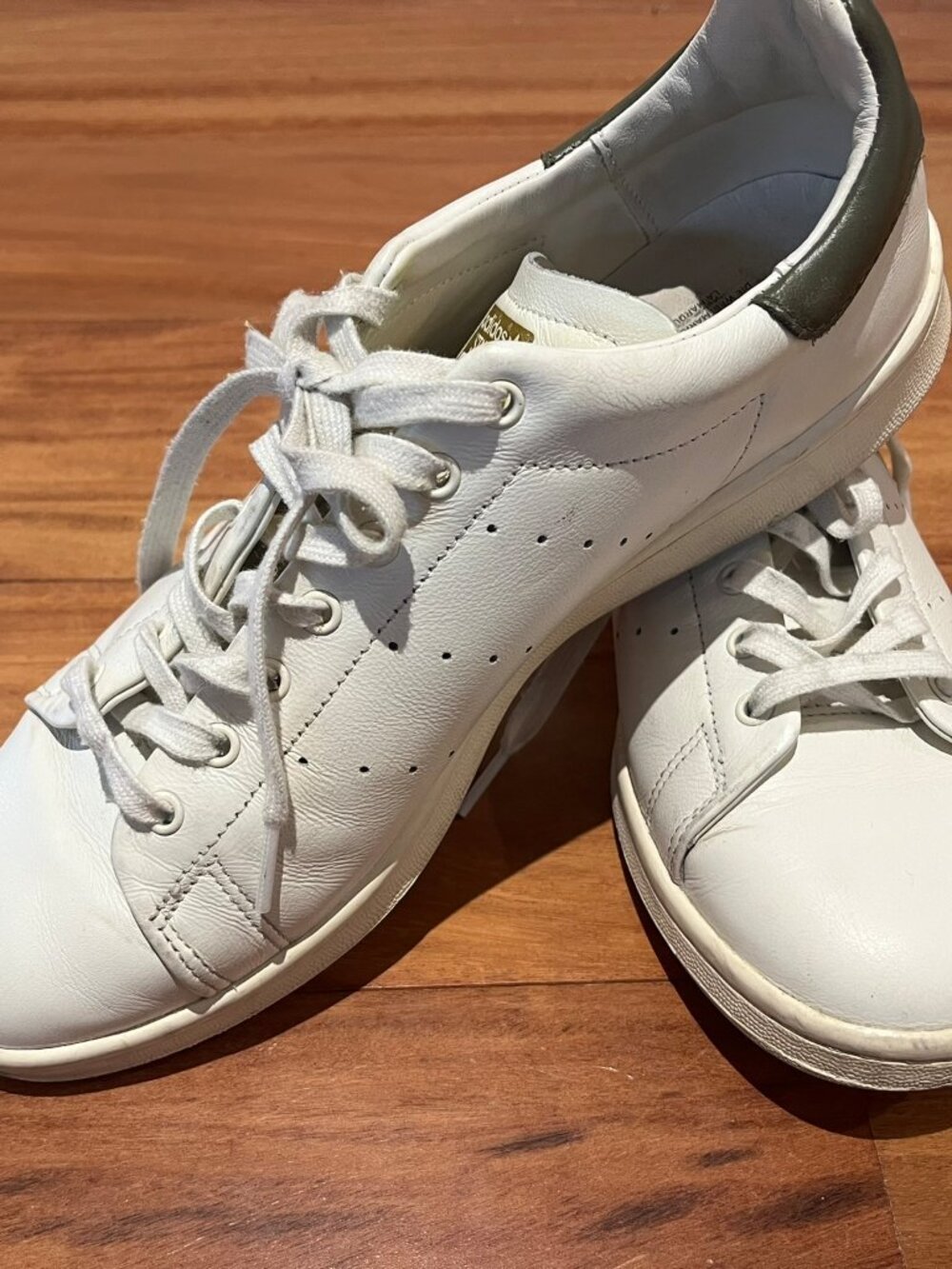 Adidas Stan Smith Men's White Olive Leather Sneakers Classic 9.5